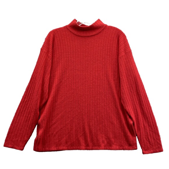 Sweaters - Vintage All Points Sweater Womens Med Ribbed Mock Neck Academia Preppy 90's Chic